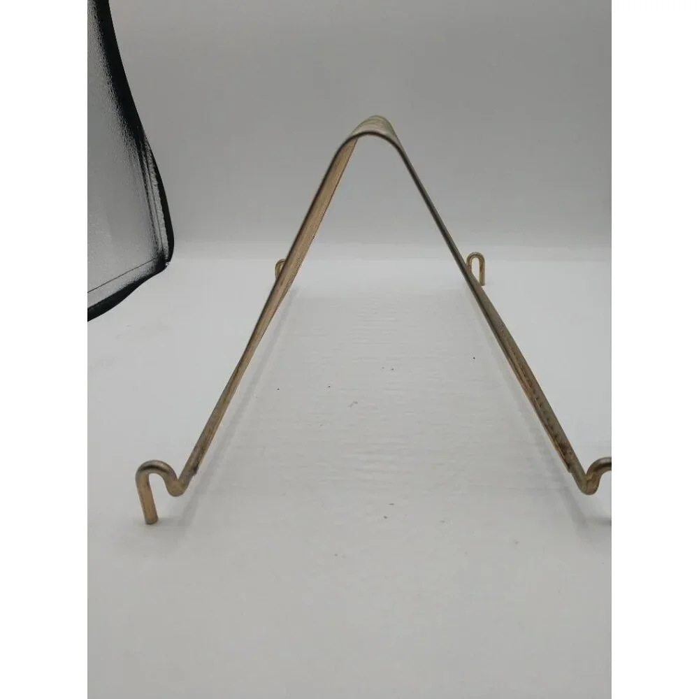 Vintage Metal footed holder shelf; stylish tabletop storage Solution for Record